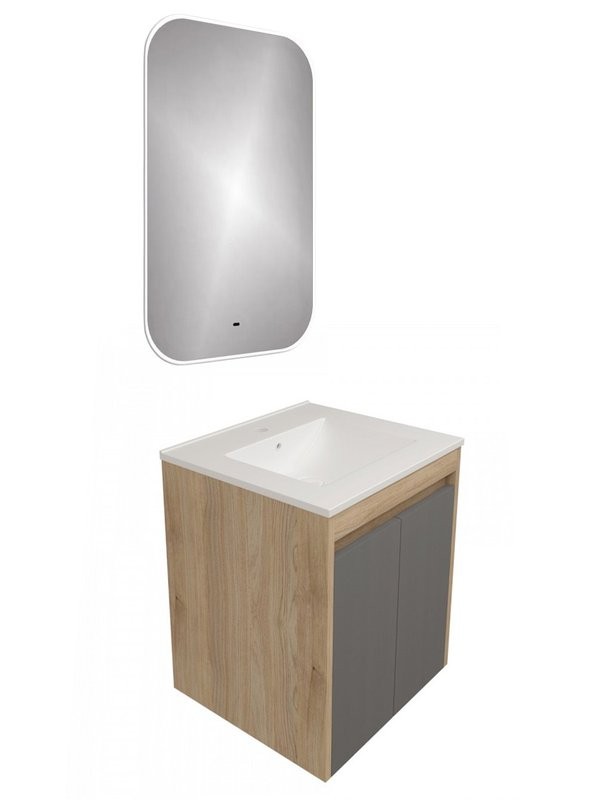 Тумба с раковиной Teymi Netta 50 дуб, графит