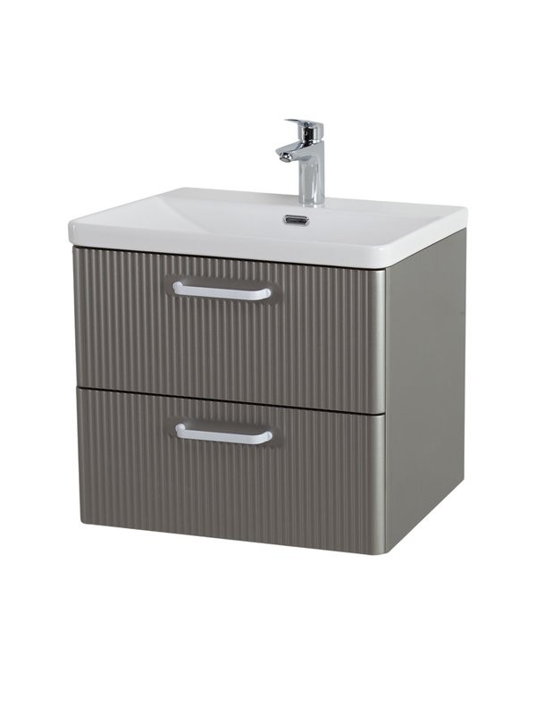 Тумба с раковиной BelBagno Due 50 ручки белые, сатин