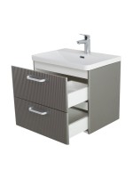 Тумба с раковиной BelBagno Due 50 ручки белые, сатин