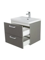 Тумба с раковиной BelBagno Due 50 ручки белые, сатин