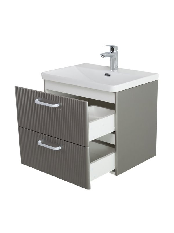 Тумба с раковиной BelBagno Due 50 ручки белые, сатин