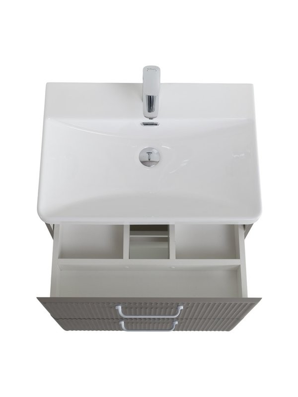 Тумба с раковиной BelBagno Due 50 ручки белые, сатин