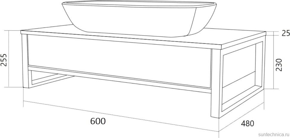 Мебель для ванной комнаты 1MarKa Grunge Loft 60П дуб вотан