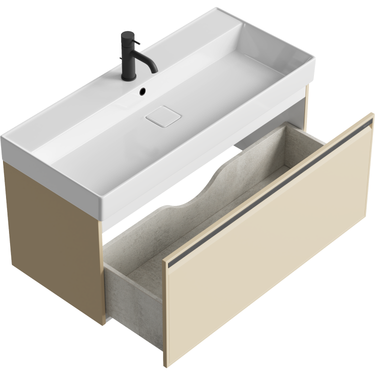 Тумба под раковину без столешницы Aqwella Pure 100 капучино светлый