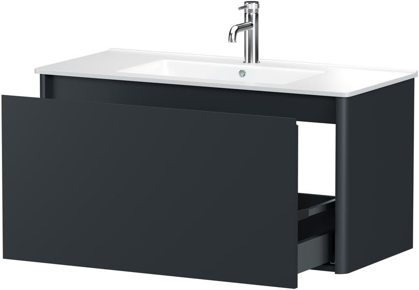 Тумба под раковину без столешницы Allen Brau Gravity 100 1 ящик, матовый антрацит