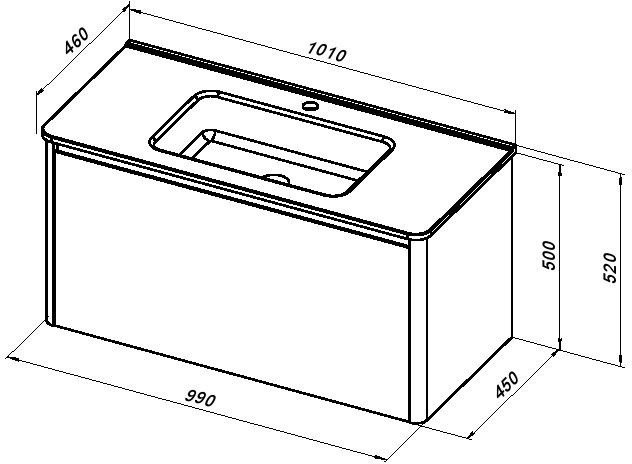 Тумба под раковину без столешницы Allen Brau Gravity 100 1 ящик, матовый антрацит