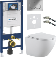 Комплект Унитаз подвесной Aquanet Cetus 2.0 W rimless + Инсталляция Geberit Duofix UP 320 111.300.00.5 + Кнопка Sigma 01 115.770.21.5 хром + Звукоизоляция + Крепления 111.815.00.1 к стене