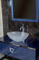 Тумба с раковиной Armadi Art Lucido 100 насыщенный синий, раковина 813, ножки хром