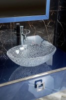 Тумба с раковиной Armadi Art Lucido 100 насыщенный синий, раковина 813, ножки хром