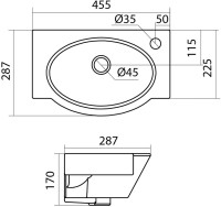 Раковина маленькая в туалет Santek Форум 1WH110545 45, R
