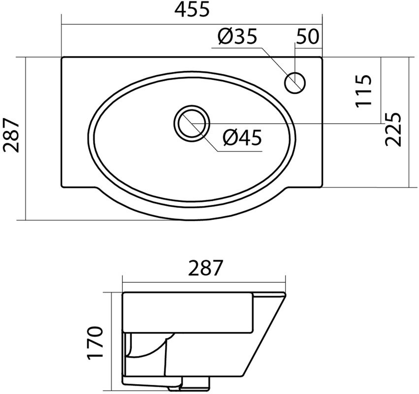 Раковина маленькая в туалет Santek Форум 1WH110545 45, R
