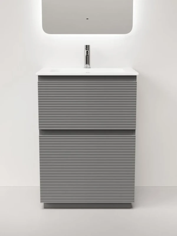 Тумба с раковиной Sancos Folk Floor 60 напольная, ergraut soft, раковина CN7011