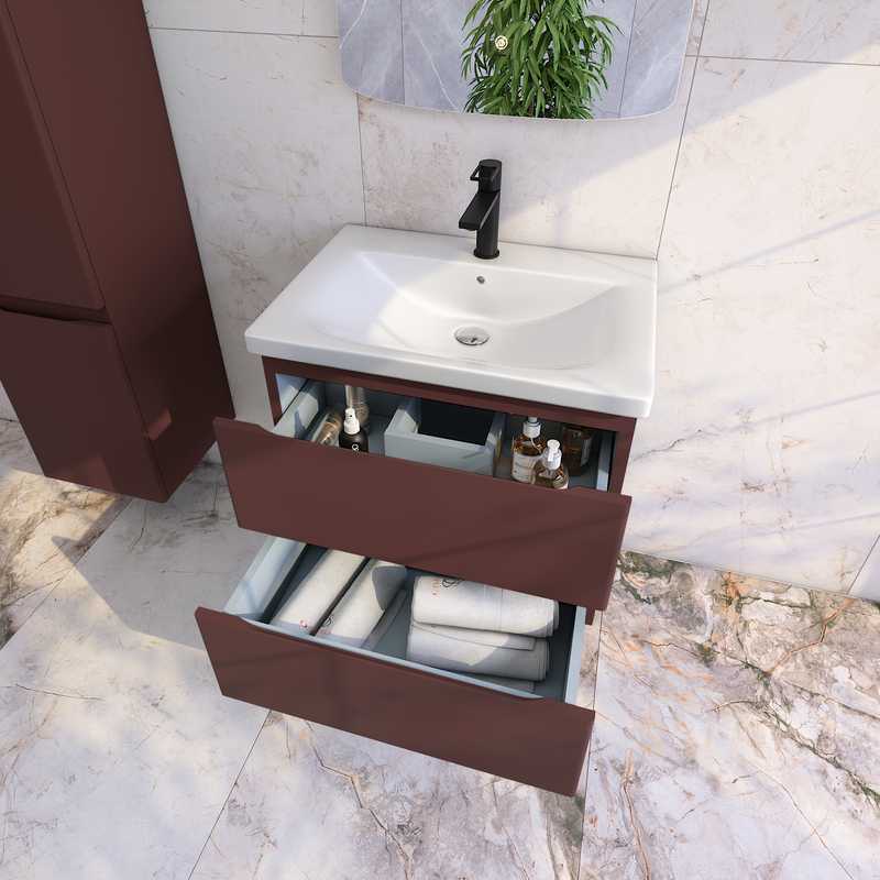 Тумба с раковиной Caprigo Forte 65 подвесная, шоколад