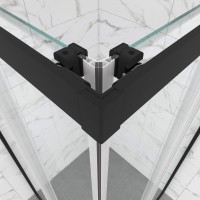 Душевой уголок Triton Фикс Блэк Щ0000077394 100х100 см с поддоном, профиль черный матовый