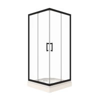 Душевой уголок Triton Фикс Блэк Щ0000077394 100х100 см с поддоном, профиль черный матовый