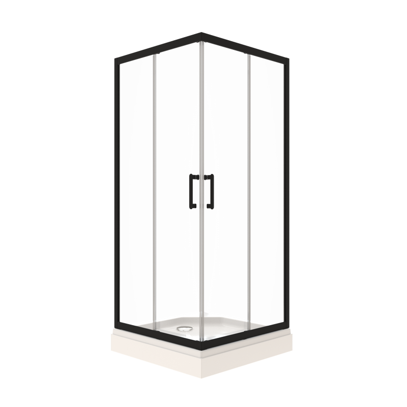 Душевой уголок Triton Фикс Блэк Щ0000077394 100х100 см с поддоном, профиль черный матовый