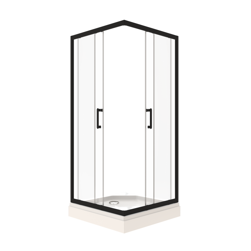 Душевой уголок Triton Фикс Блэк Щ0000077394 100х100 см с поддоном, профиль черный матовый