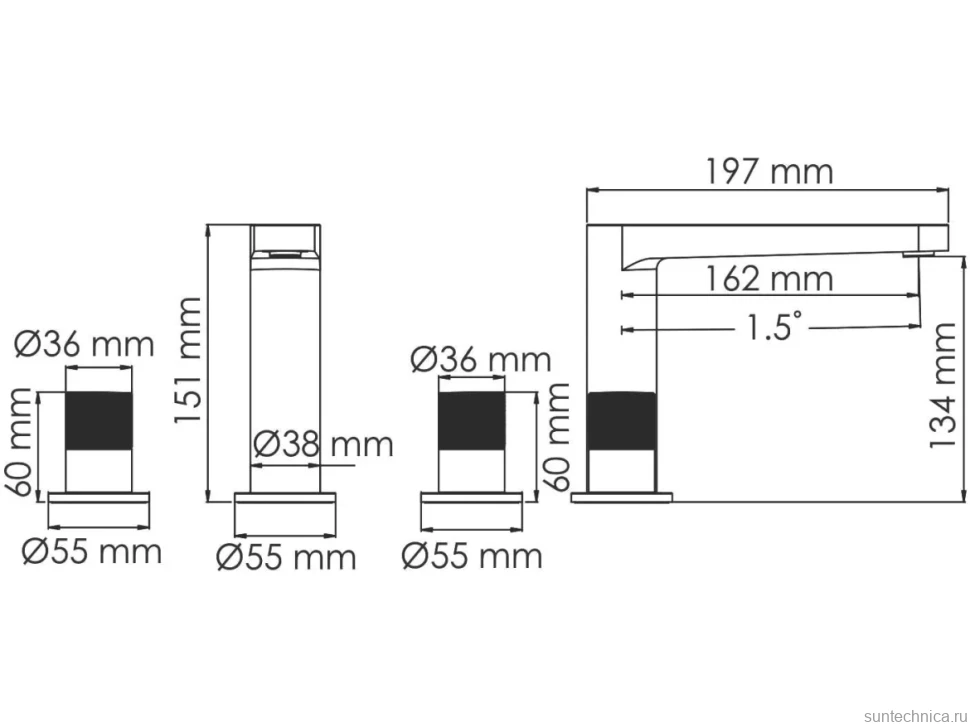 Смеситель для раковины Wasserkraft Tauber 6435 никель