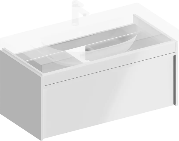 Тумба под раковину KERAMA MARAZZI Modula 100 подвесная, белая глянцевая