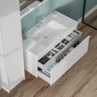 Тумба под раковину KERAMA MARAZZI Modula 100 подвесная, белая глянцевая