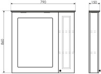 Зеркало Comforty Палермо 80 белый глянец