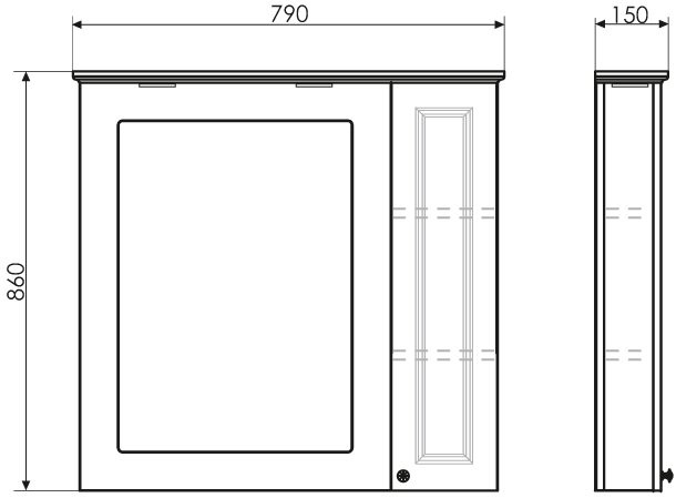 Зеркало Comforty Палермо 80 белый глянец