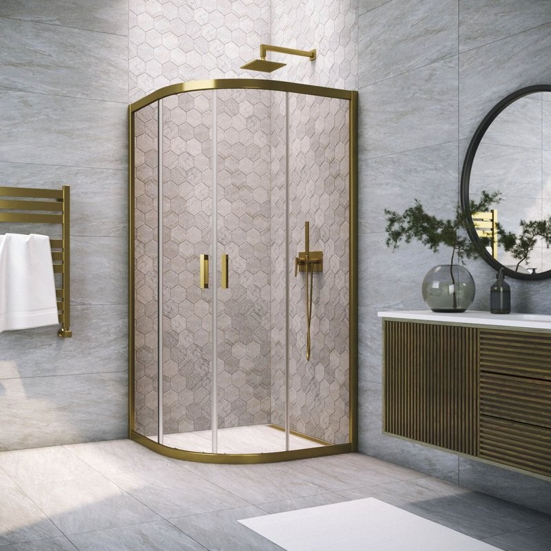Душевой уголок Vegas Glass ZS Tur Novo h1900 90 05 05 профиль бронза, стекло бронза
