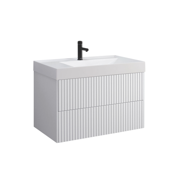 Тумба с раковиной Belux Сиртаки 85 подвесная, белая матовая, раковина 850-02