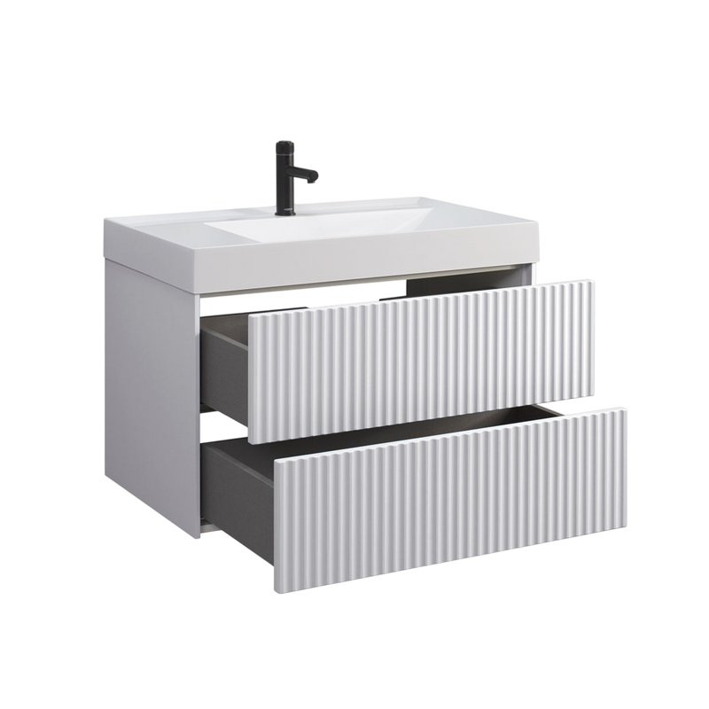 Тумба с раковиной Belux Сиртаки 85 подвесная, белая матовая, раковина 850-02