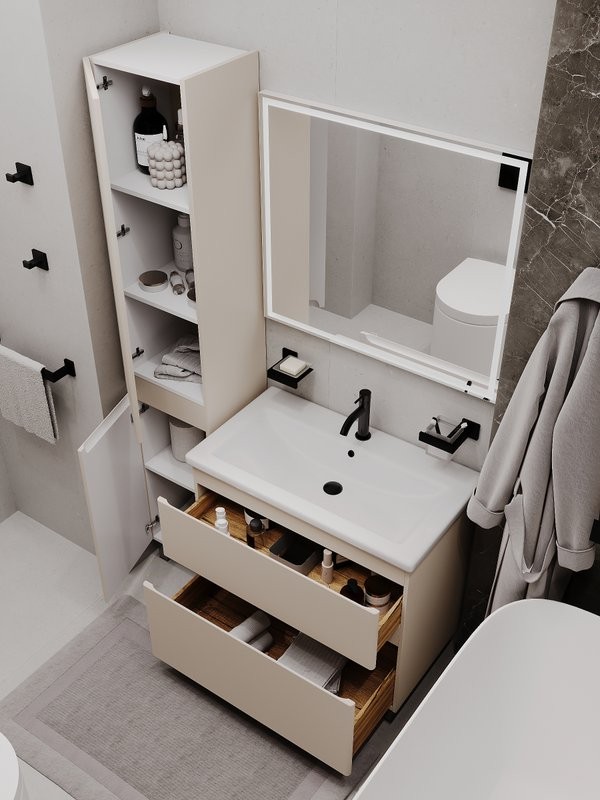 Тумба напольная SanStar Riana 80 Без раковины для ванной комнаты, cappuccino