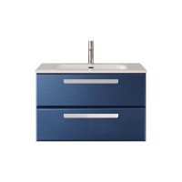 Тумба с раковиной Cezares Eco Cer-N 80 sapfiro, раковина Duet 80, ручки сатин