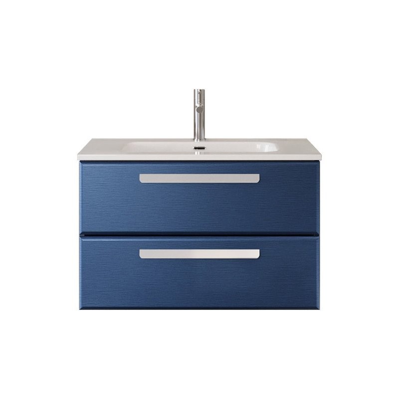 Тумба с раковиной Cezares Eco Cer-N 80 sapfiro, раковина Duet 80, ручки сатин