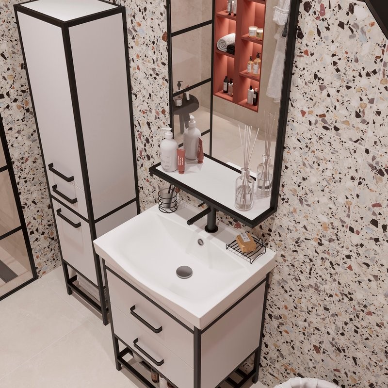 Тумба с раковиной Sanflor Норд 60 с раковиной Strim 60