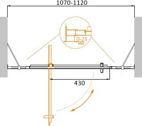 Душевая дверь в нишу Cezares Molveno BA 12 70+40 C Cr IV