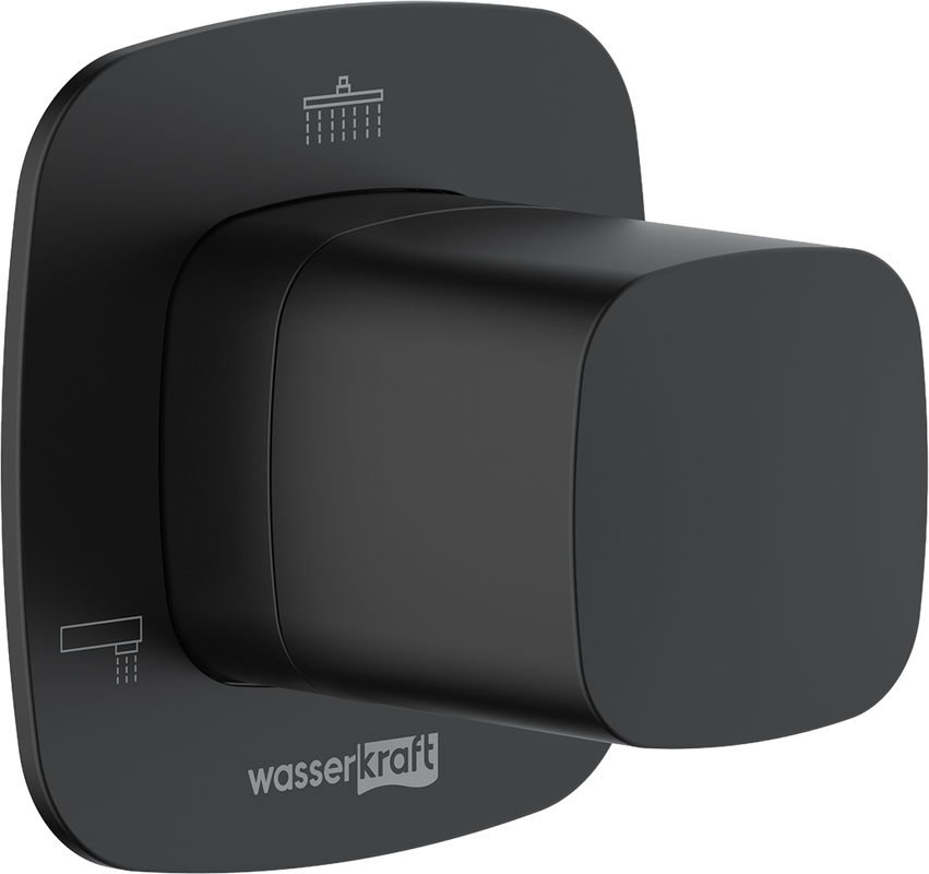 Переключатель потоков Wasserkraft Nuthe A265 С ВНУТРЕННЕЙ ЧАСТЬЮ, на три потребителя, черный soft-touch
