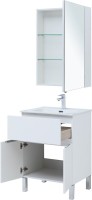 Мебель для ванной комнаты Aquanet Алвита new 60 напольная, белая матовая, с дверками и ящиком