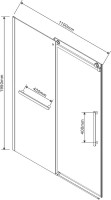 Душевая дверь в нишу Vincea Como Soft VDS-1CS110CLB 110 см профиль черный