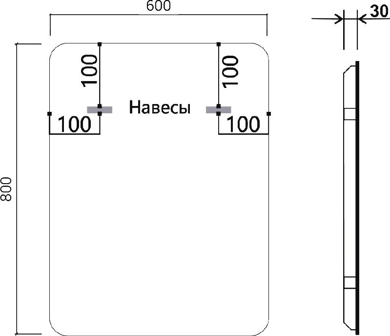 Зеркало Vincea VLM-3VC600-2 60х80 с подсветкой и антизапотевателем
