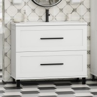 Тумба с раковиной Misty Модерн 100 напольная, матовая белая