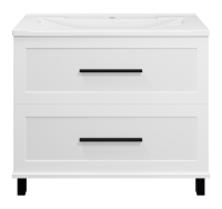 Тумба с раковиной Misty Модерн 100 напольная, матовая белая