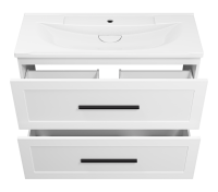Тумба с раковиной Misty Модерн 100 напольная, матовая белая