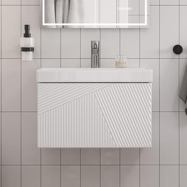 Тумба с раковиной Velvex Edge 60.1Y подвесная, белая