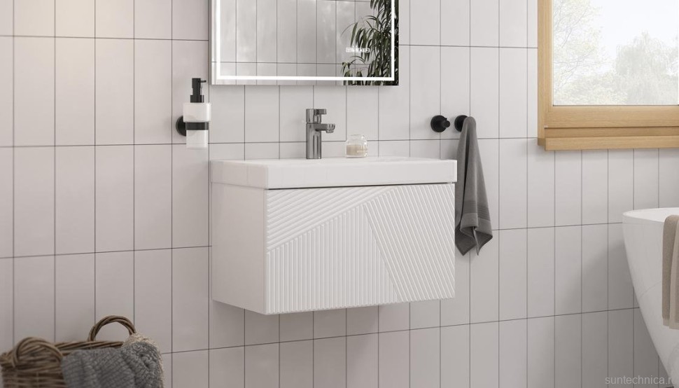 Тумба с раковиной Velvex Edge 60.1Y подвесная, белая