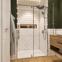 Душевая дверь в нишу AQUAme AQM7108-12 120 см, профиль хром, стекло прозрачное