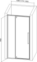 Душевая дверь в нишу AQUAme AQM7108-12 120 см, профиль хром, стекло прозрачное