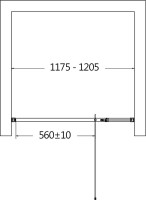 Душевая дверь в нишу AQUAme AQM7108-12 120 см, профиль хром, стекло прозрачное
