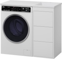 Тумба с раковиной Brevita Grafit 40 R, под стиральную машину, раковина Гавана