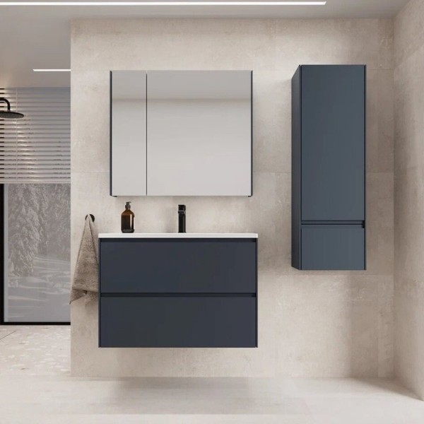 Мебель для ванной комнаты Style Line Лима 80 см подвесная LINE 80 2 ящика PLUS Графит ЭМАЛЬ