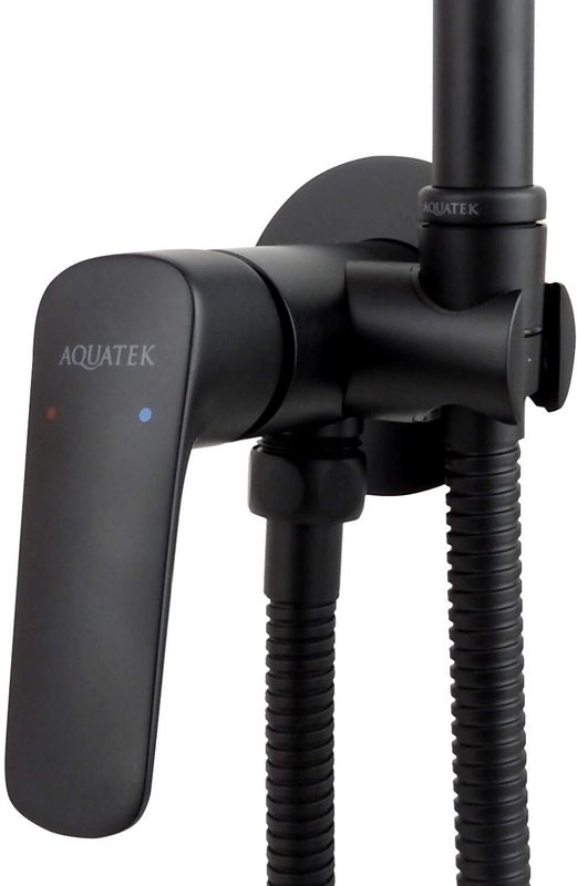 Гигиенический душ AQUATEK Вега AQ1019MB С ВНУТРЕННЕЙ ЧАСТЬЮ, со смесителем, матовый черный