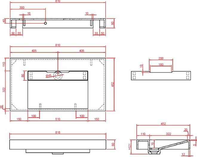 Раковина Armadi Art Flat Calacatta 80